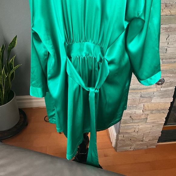 VTG 90s Victoria’s Secret Silk Emerald Green 3 Pc Lingerie Set Siren Honeymoon M - Picture 5 of 13